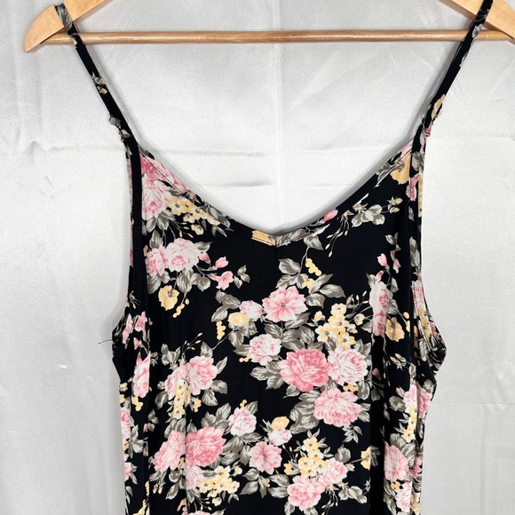 Wallflower Floral Black and Pink Slip Dress Size L - Picture 2 of 9